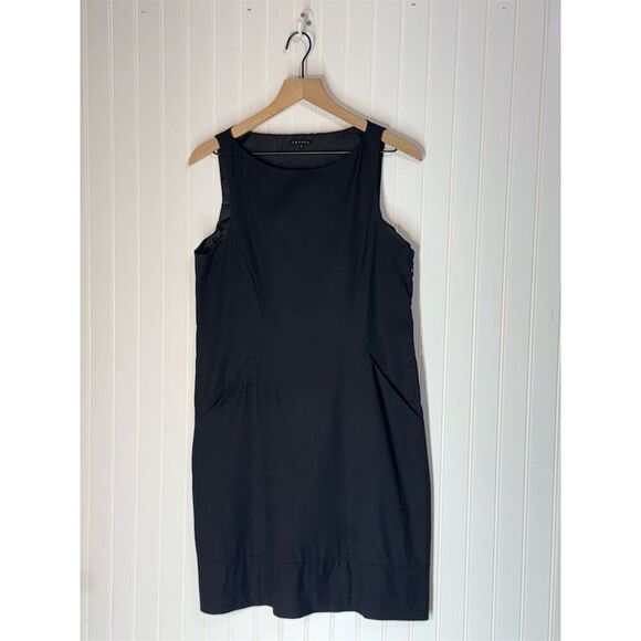 Theory Dresses & Skirts - Theory Black Sleeveless Sheath Dress Size 8 Minimalist Cotton Blend Made in USA